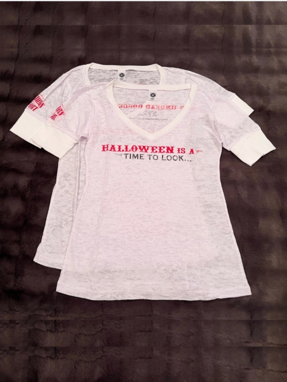 Two (2) Southern Comfort V-Neck Halloween T-Shirts (Medium) - NWOT